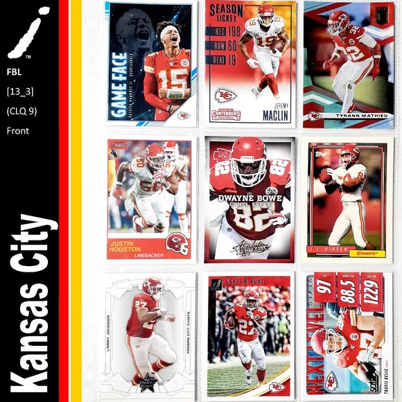 NFL Other - Kansas City Chiefs 9 Card Lot - FBL [16_3]